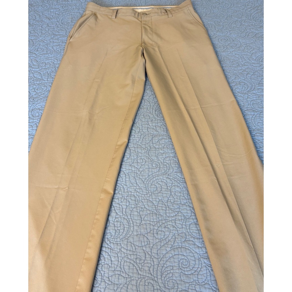 FootJoy Mens Performance Golf Pants Khaki Tan Straight Leg 32x34 1123424 - Picture 2 of 11